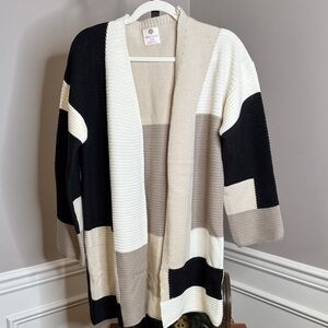 MarleyLilly colorblock open cardigan size S/M
